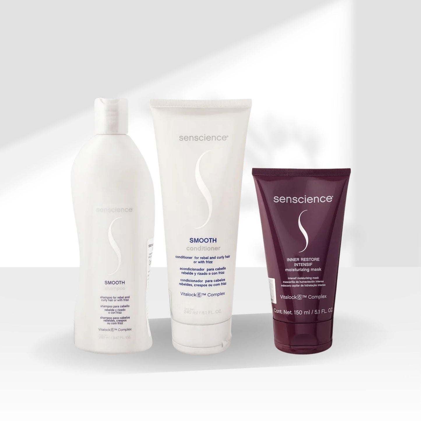 Kit Senscience Smooth Shampoo + Condicionador 240 ml + Inner Restore Intensif 150 ml