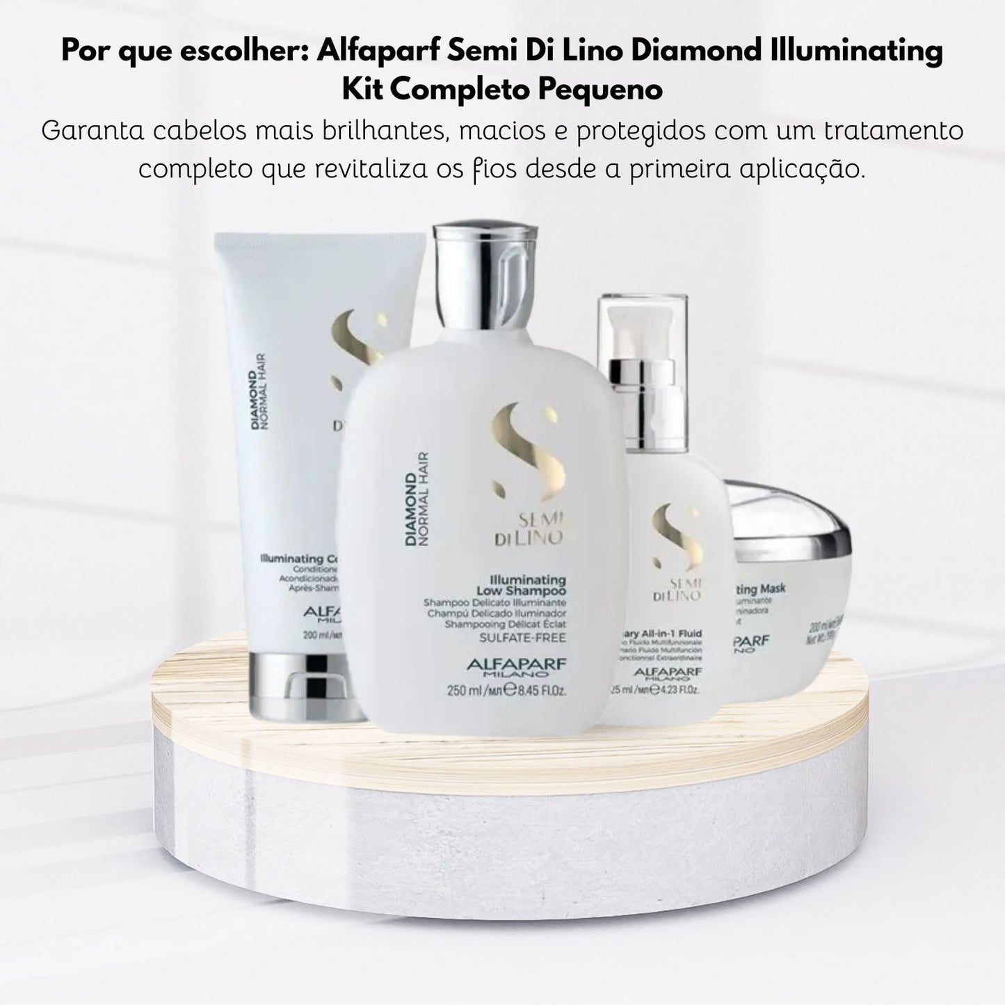 Kit Alfaparf Semi Di Lino Diamond Illuminating Completo Pequeno
