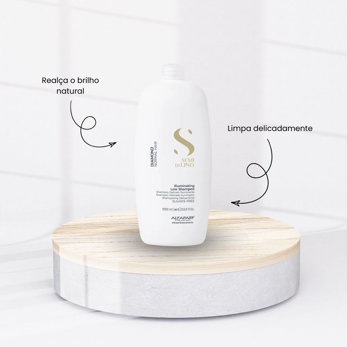 Kit Alfaparf Semi Di Lino Diamond Illuminating Shampoo 1 Litro + Leave-in 125 ml
