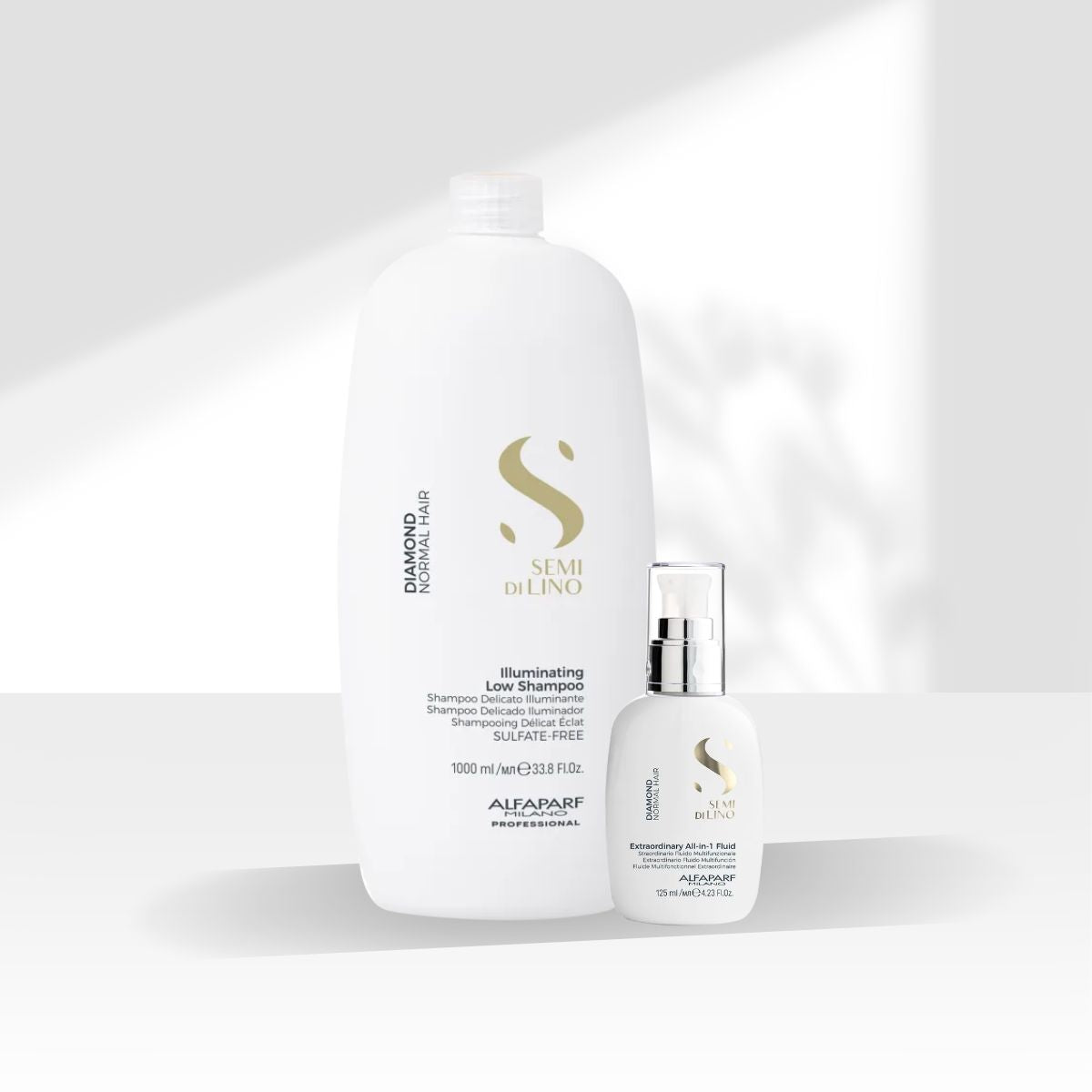 Kit Alfaparf Semi Di Lino Diamond Illuminating Shampoo 1 Litro + Leave-in 125 ml