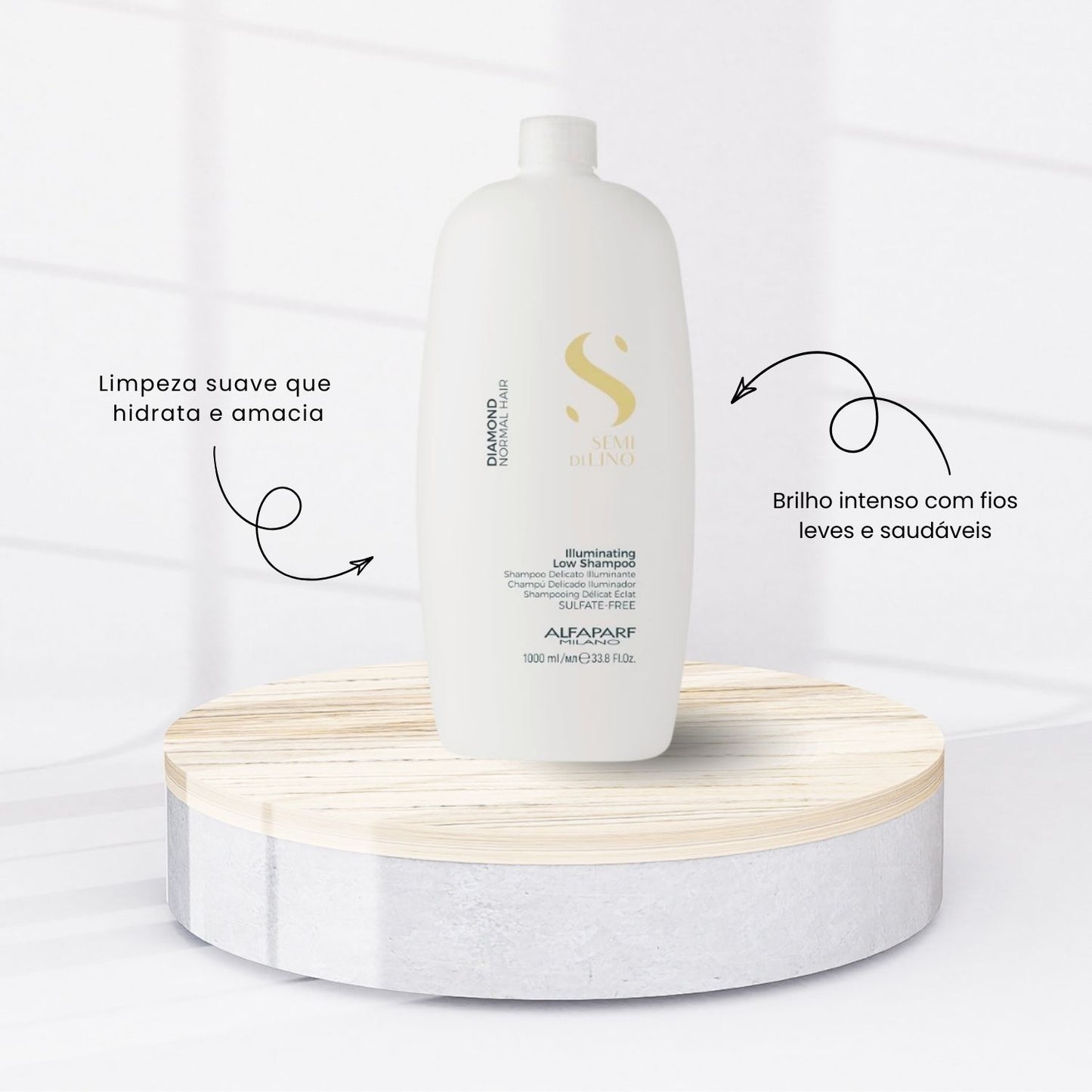 Kit Alfaparf Semi Di Lino Diamond Illuminating Shampoo 1 Litro + Máscara 500 ml