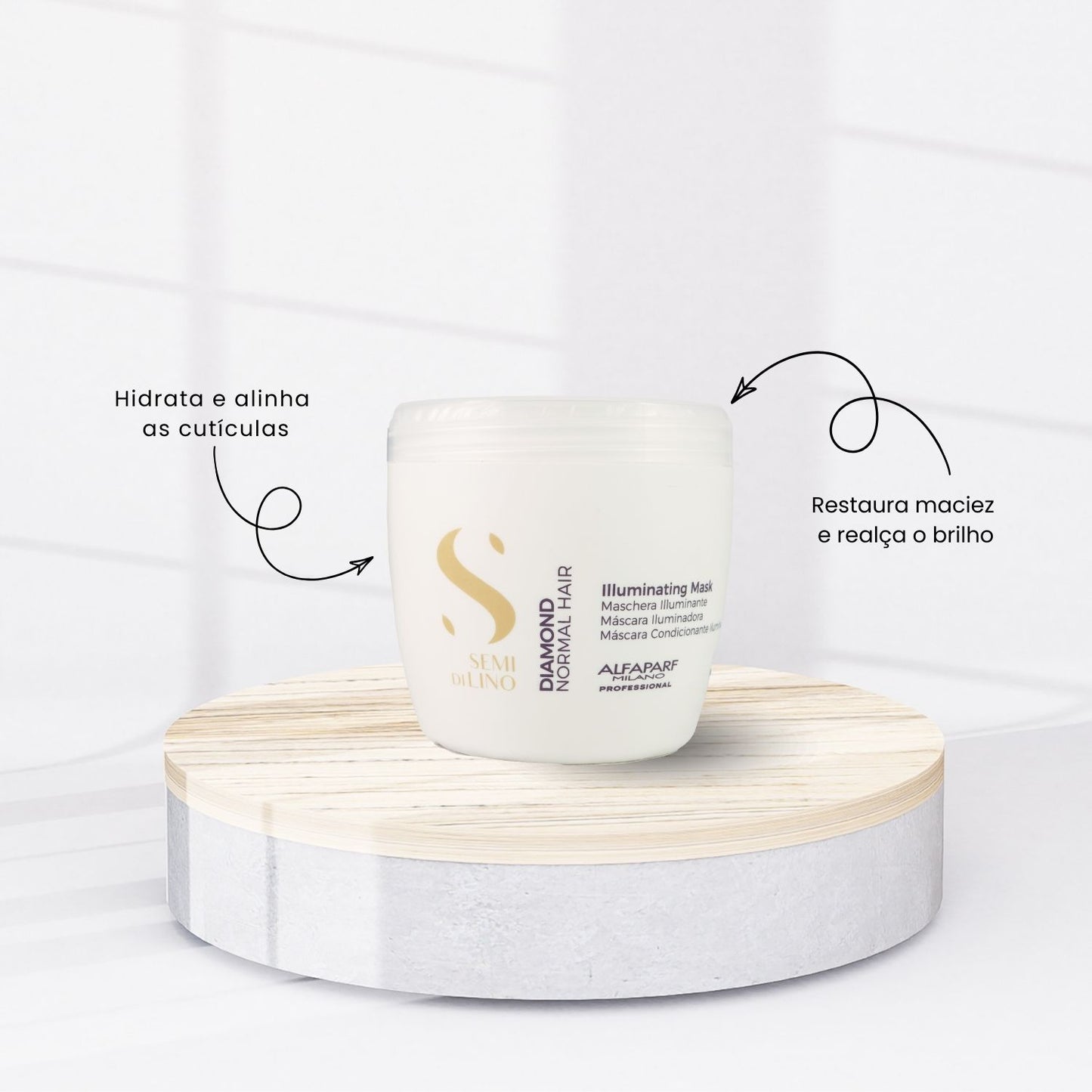 Kit Alfaparf Semi Di Lino Diamond Illuminating Shampoo 1 Litro + Máscara 500 ml