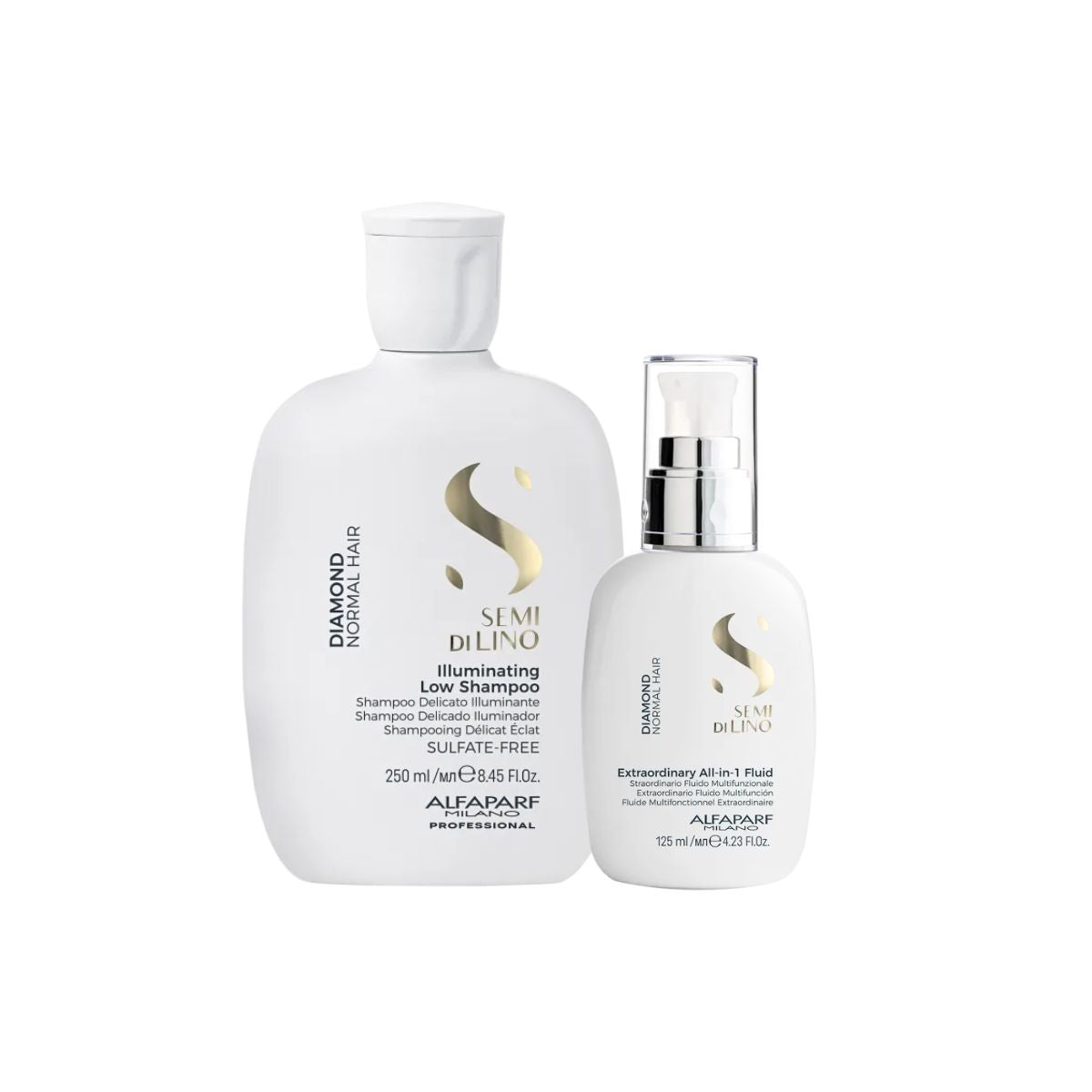 Kit Alfaparf Semi Di Lino Diamond Illuminating Shampoo 250 ml + Leave-in 125 ml