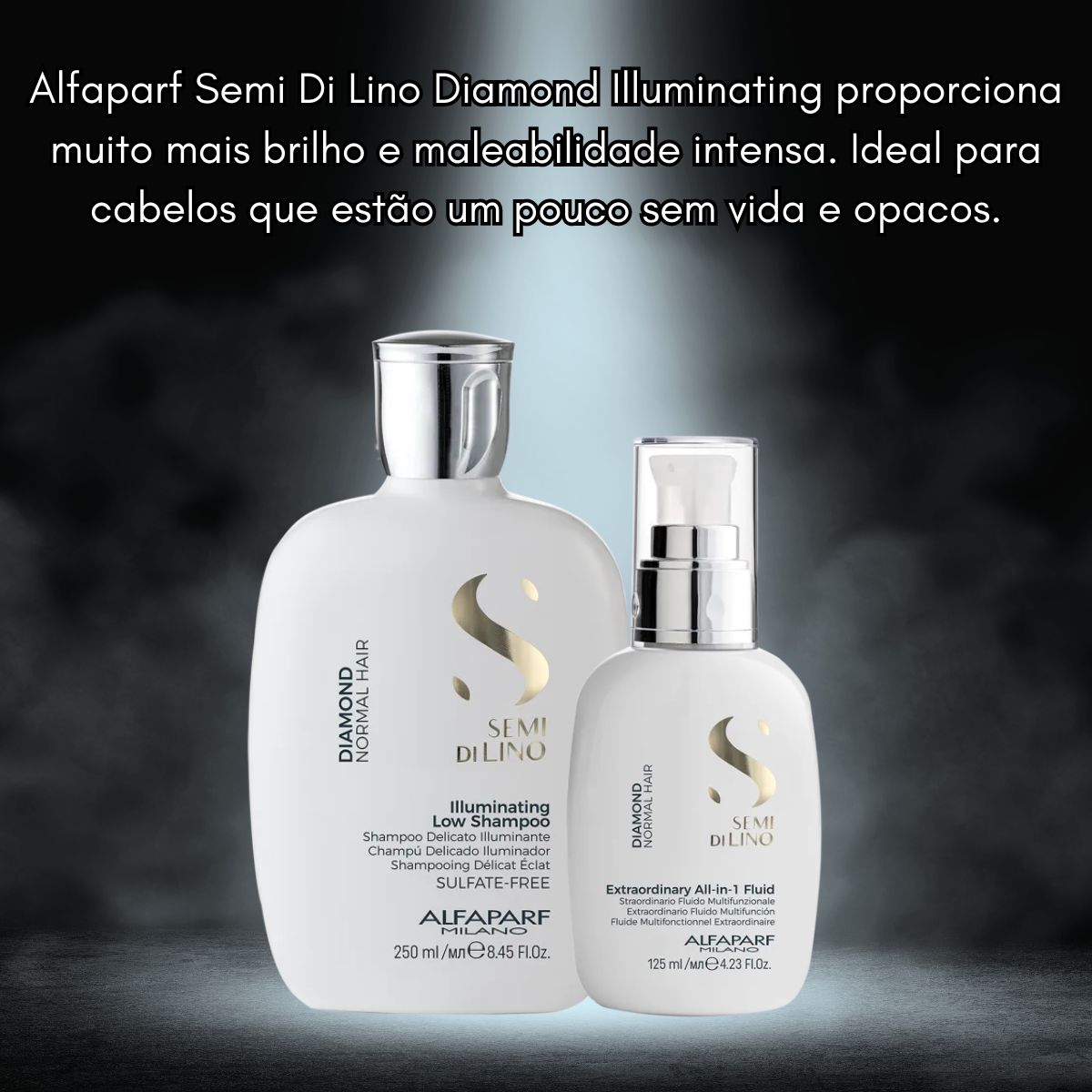 Kit Alfaparf Semi Di Lino Diamond Illuminating Shampoo 250 ml + Leave-in 125 ml