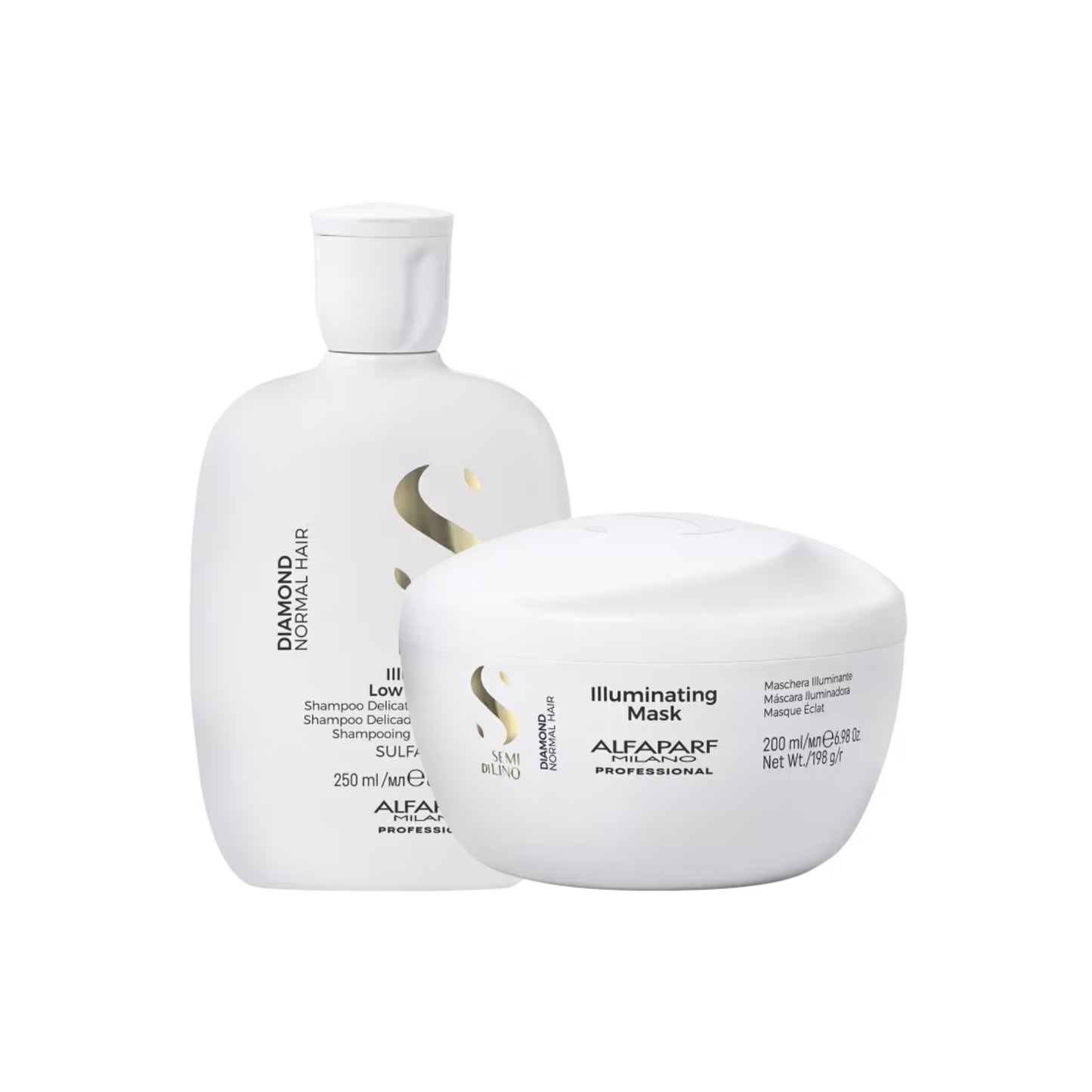 Kit Alfaparf Semi Di Lino Diamond Illuminating Shampoo 250 ml + Máscara 200 ml