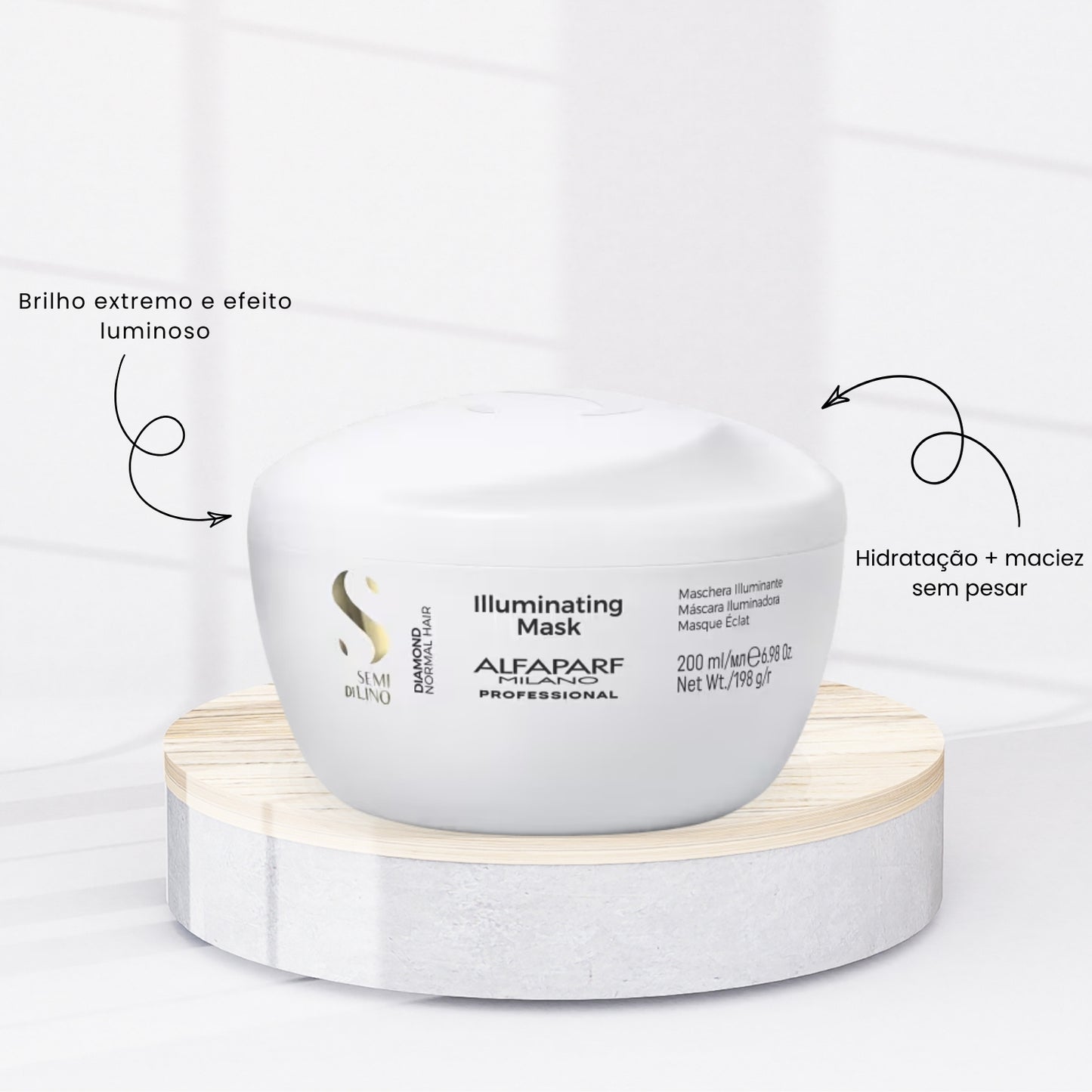 Kit Alfaparf Semi Di Lino Diamond Illuminating Shampoo 250 ml + Máscara 200 ml