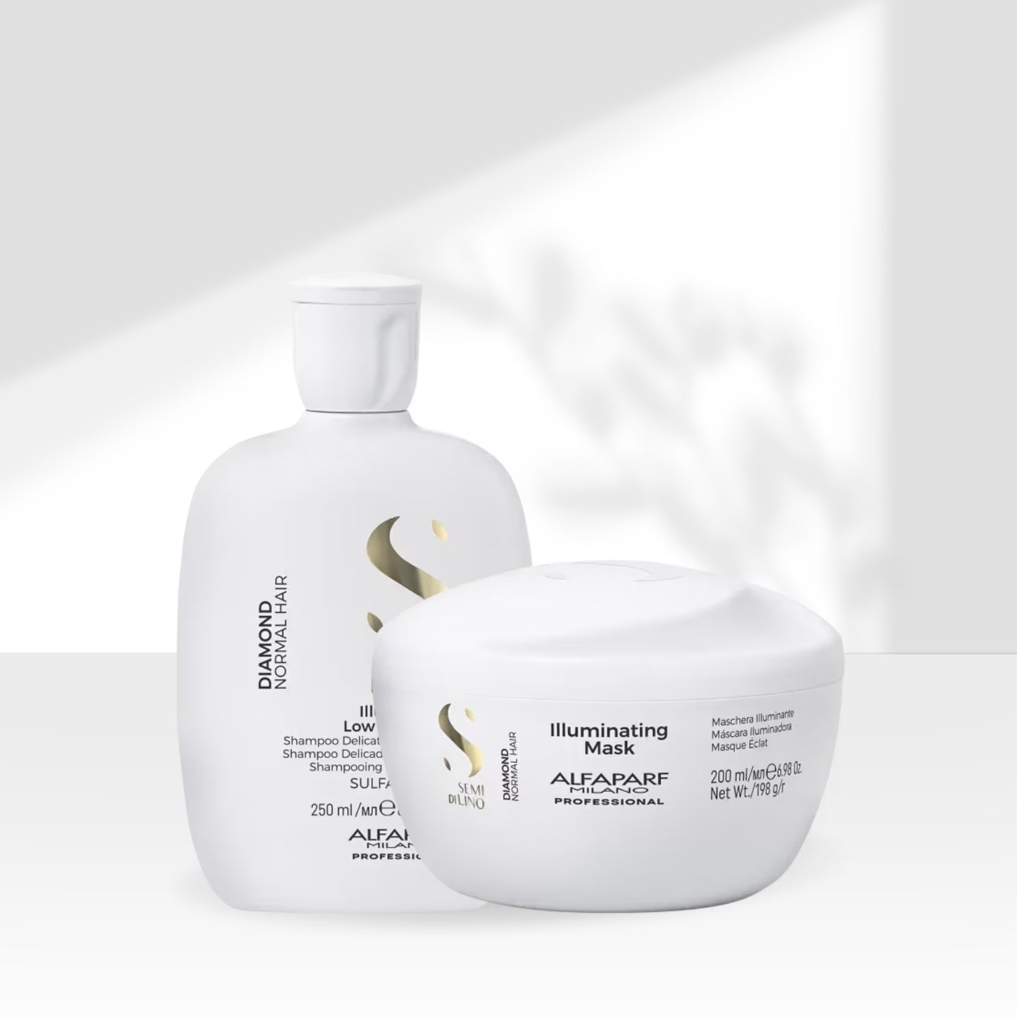 Kit Alfaparf Semi Di Lino Diamond Illuminating Shampoo 250 ml + Máscara 200 ml