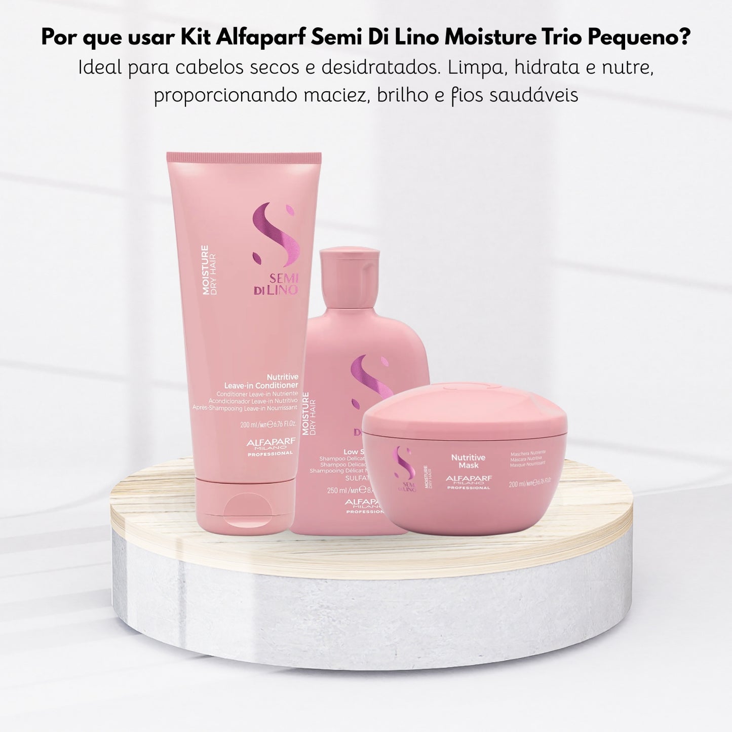 Kit Alfaparf Semi di Lino Moisture Nutritive Trio Pequeno