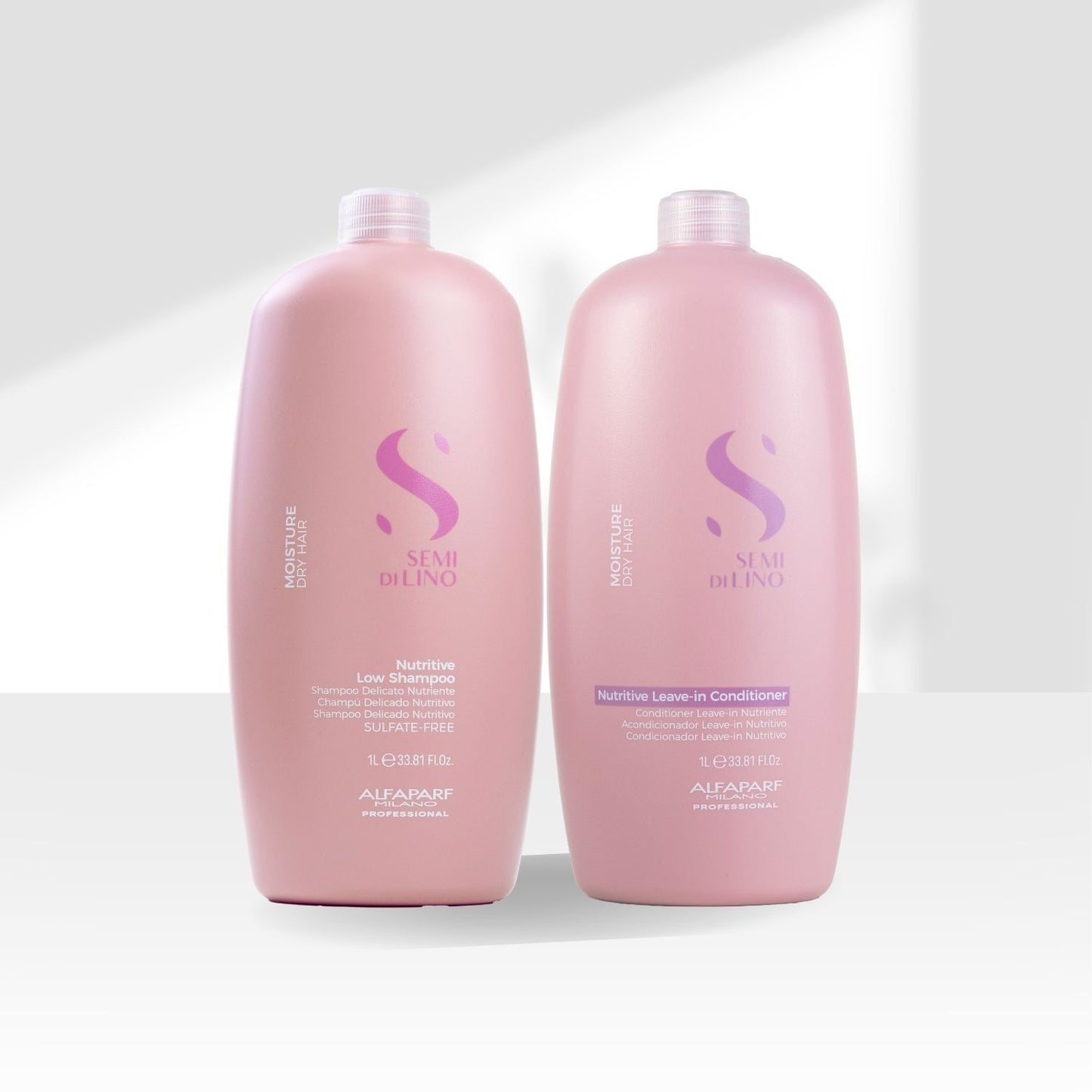 Kit Alfaparf Semi di Lino Moisture Nutritive Shampoo 1 Litro + Condicionador 1 Litro