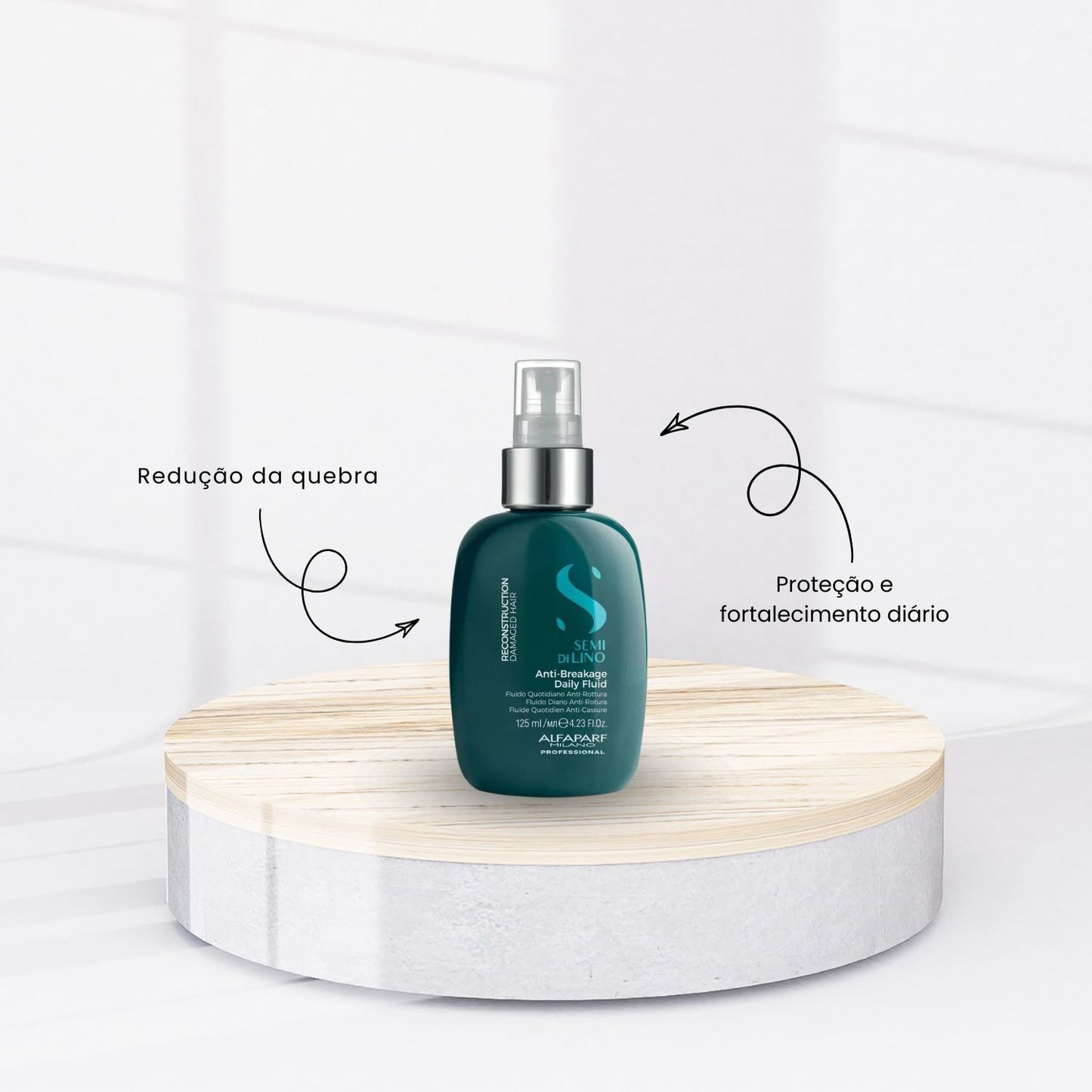 Kit Alfaparf Semi Di Lino Reconstruction Reparative Shampoo 1 Litro + Fluido 125 ml
