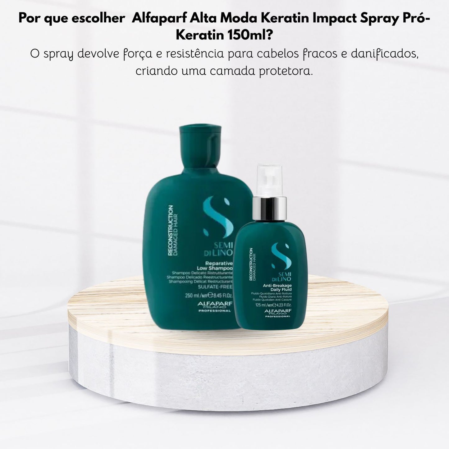 Kit Alfaparf Semi Di Lino Reconstruction Reparative Shampoo 250 ml + Fluido 125 ml