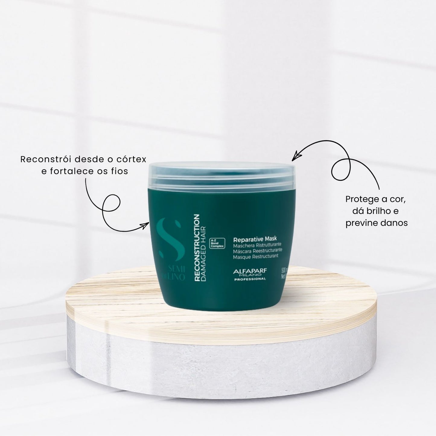 Kit Alfaparf Semi Di Lino Reconstruction Reparative Shampoo 1 Litro + Máscara 500 ml