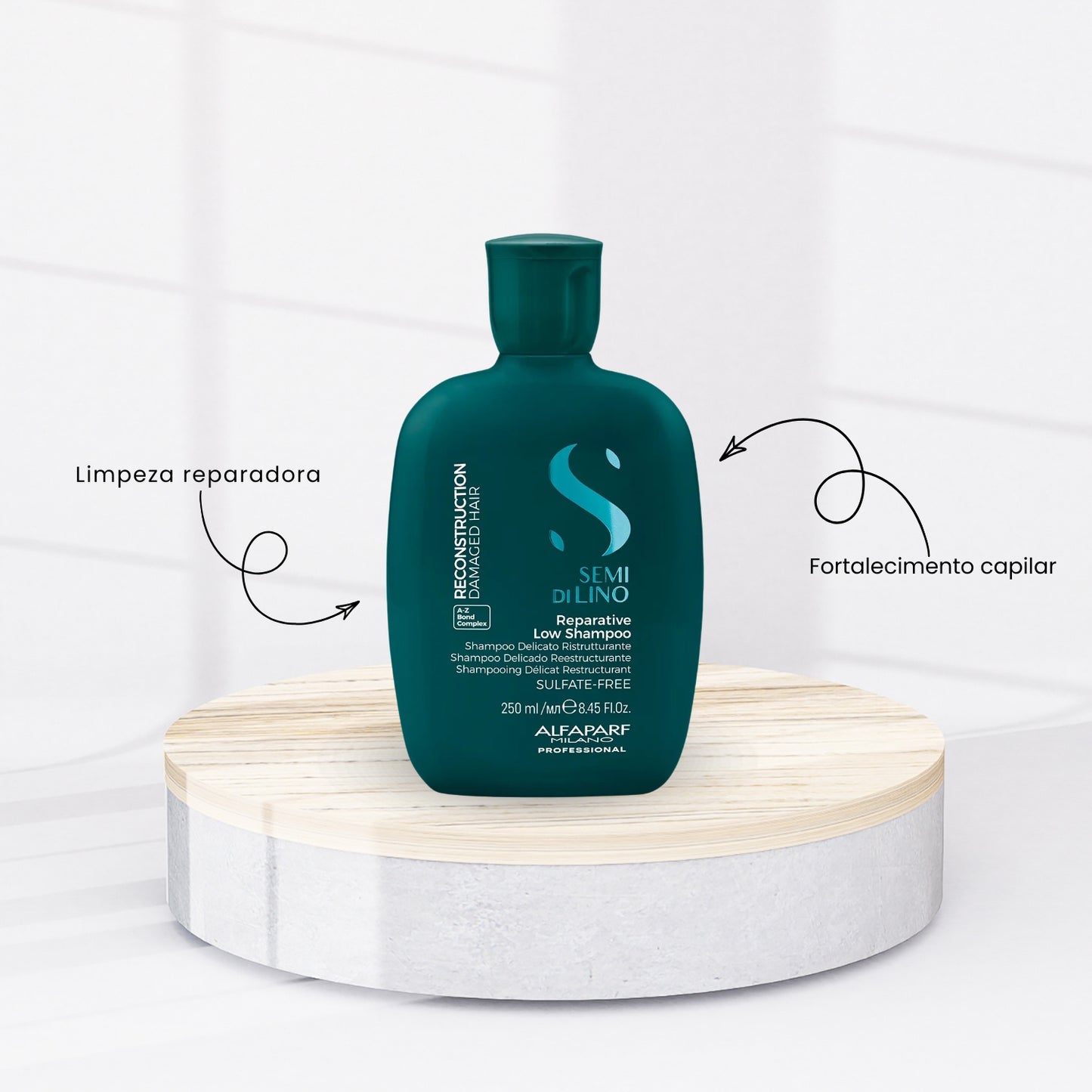 Kit Alfaparf Semi Di Lino Reconstruction Reparative Shampoo 250 ml + Máscara 200 ml