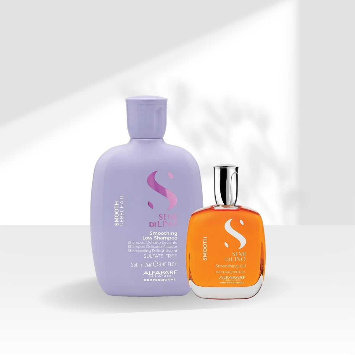 Kit Alfaparf Semi Di Lino Smoothing Rebel Hair Shampoo 250 ml + Oleo Capilar 100 ml