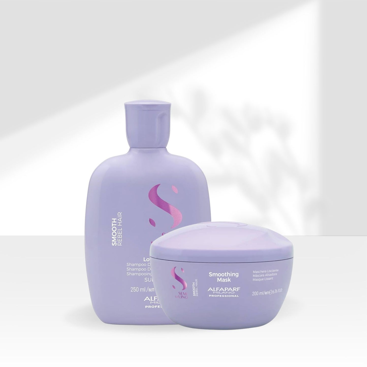 Kit Alfaparf Semi Di Lino Smoothing Rebel Hair Shampoo 250 ml + Máscara 200 ml