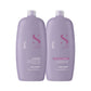 Kit Alfaparf Semi Di Lino Smoothing Rebel Hair Shampoo 1 Litro + Condicionador 1 Litro