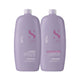 Kit Alfaparf Semi Di Lino Smoothing Rebel Hair Shampoo 1 Litro + Condicionador 1 Litro