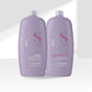 Kit Alfaparf Semi Di Lino Smoothing Rebel Hair Shampoo 1 Litro + Condicionador 1 Litro
