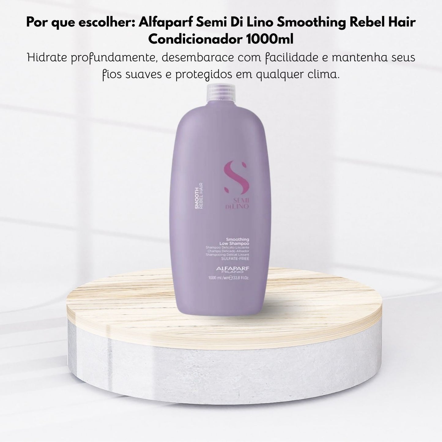 Kit Alfaparf Semi Di Lino Smoothing Rebel Hair Shampoo 1 Litro + Condicionador 1 Litro