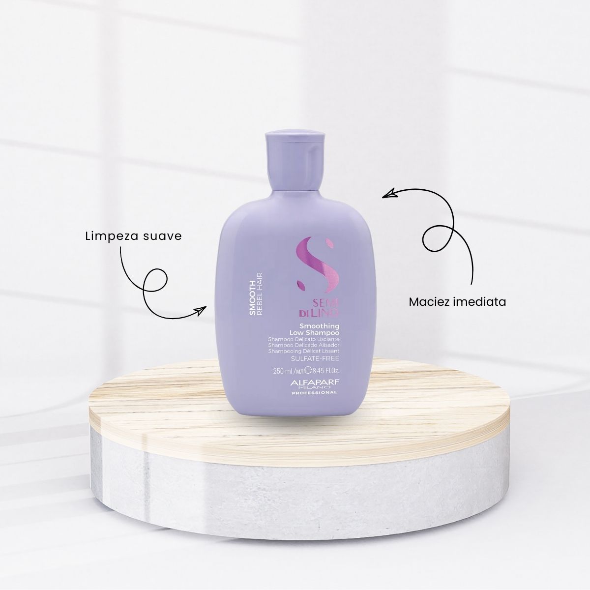 Kit Alfaparf Semi Di Lino Smoothing Rebel Hair Shampoo 250 ml + Condicionador 200 ml