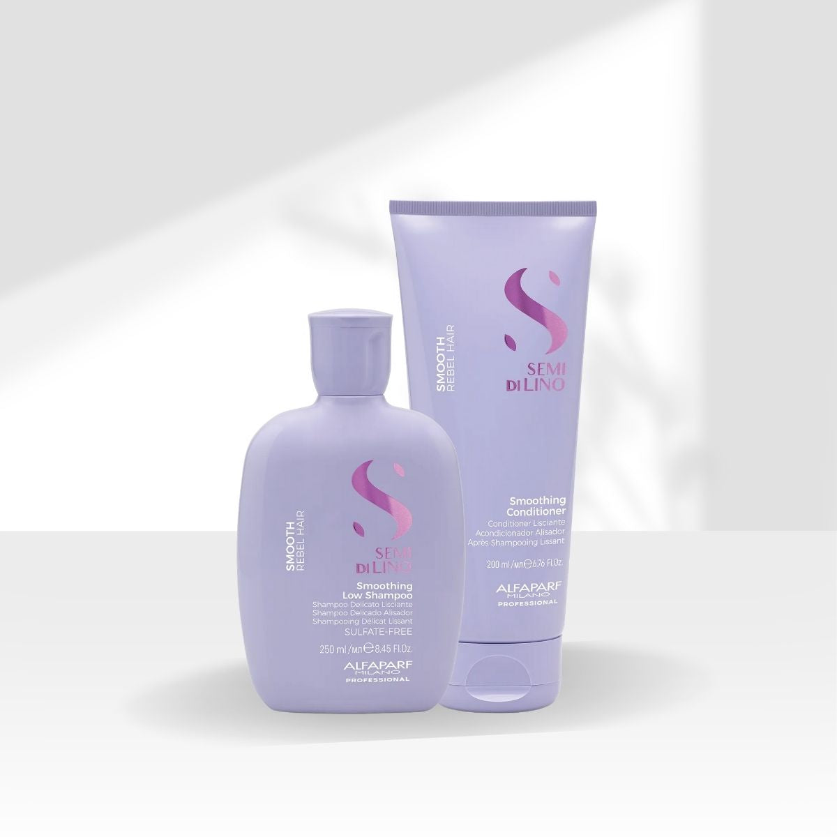 Kit Alfaparf Semi Di Lino Smoothing Rebel Hair Shampoo 250 ml + Condicionador 200 ml