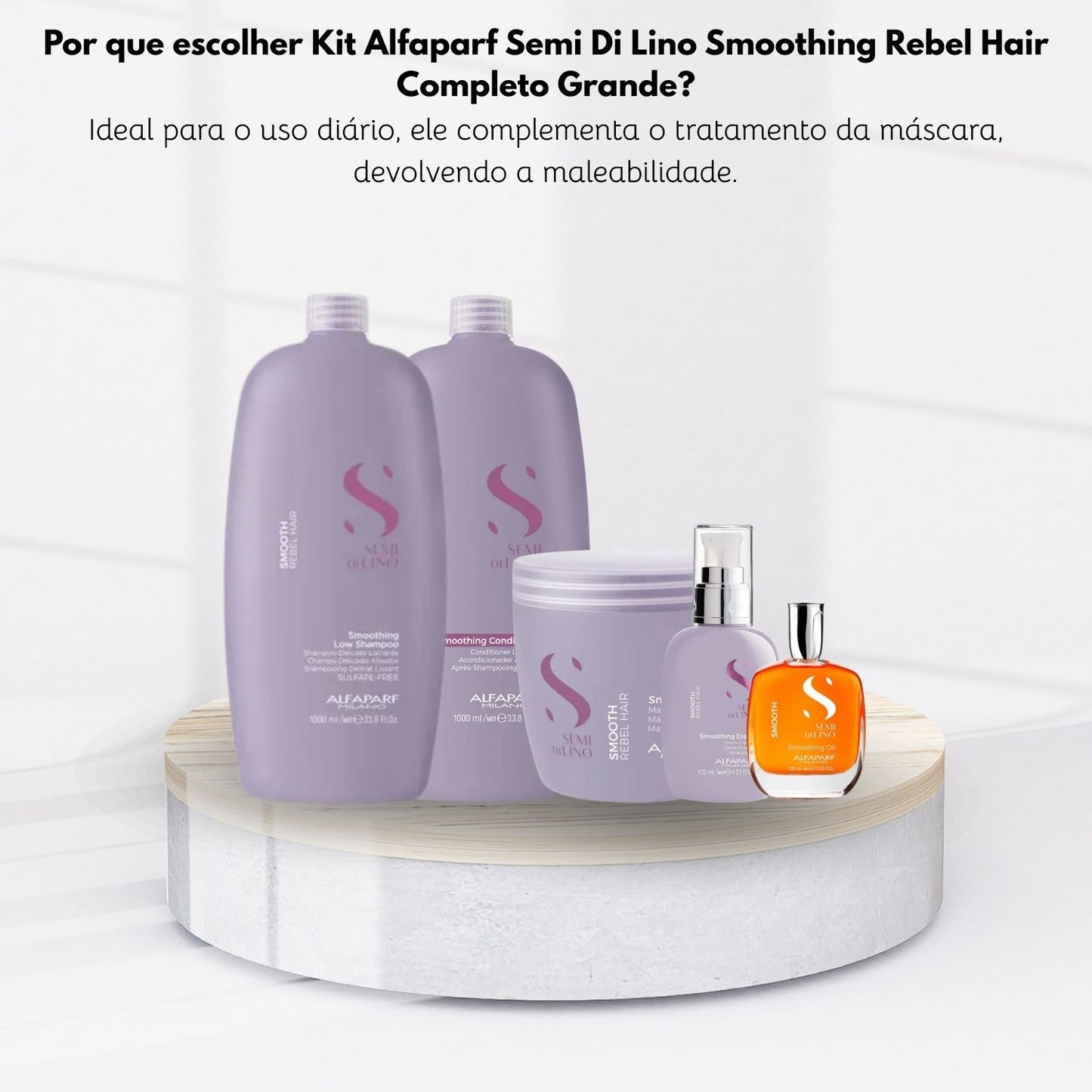 Kit Alfaparf Semi Di Lino Smoothing Rebel Hair Completo Grande