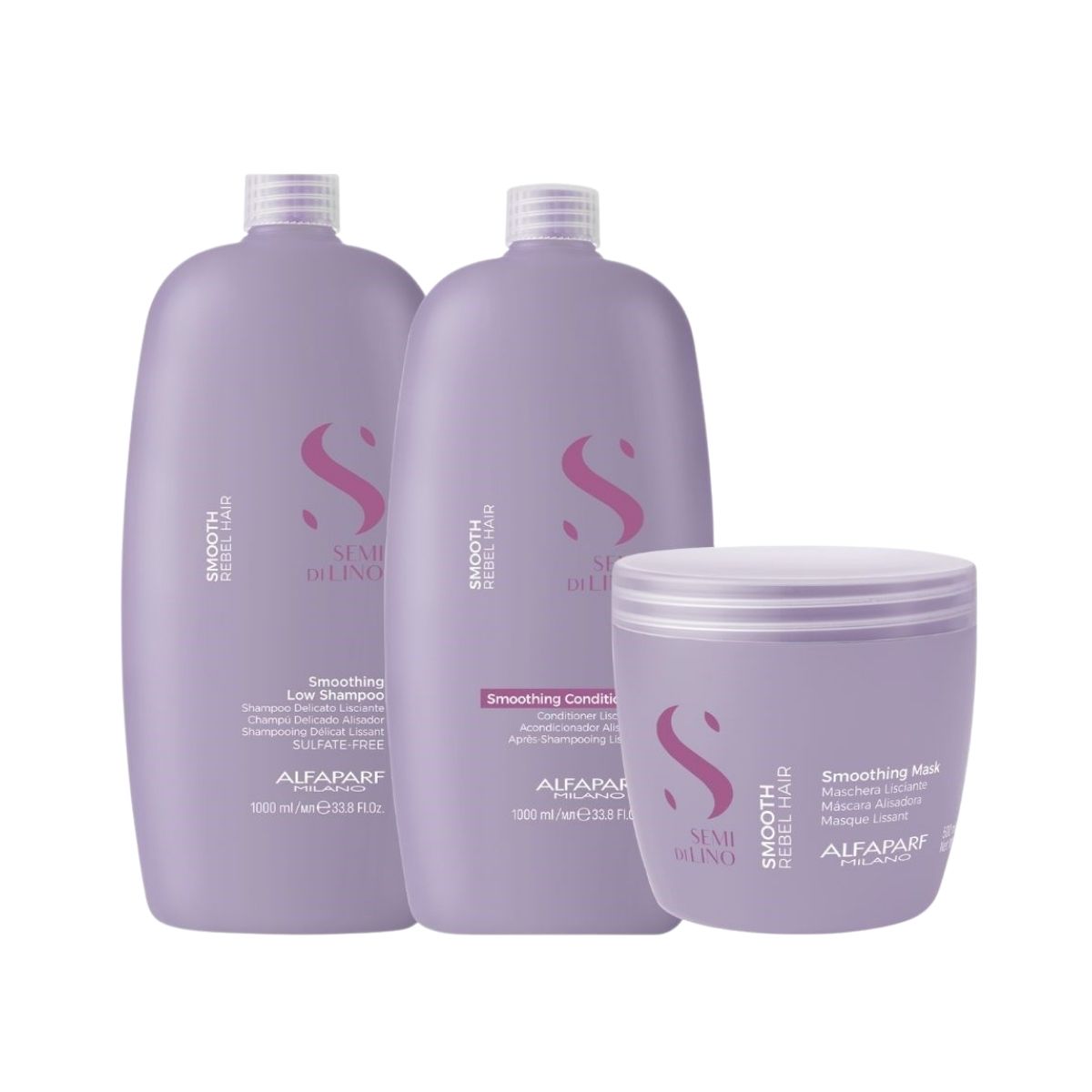 Kit Alfaparf Semi Di Lino Smoothing Rebel Hair Trio Grande