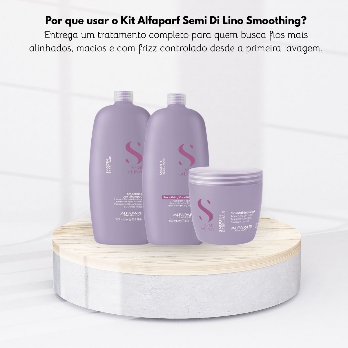 Kit Alfaparf Semi Di Lino Smoothing Rebel Hair Trio Grande