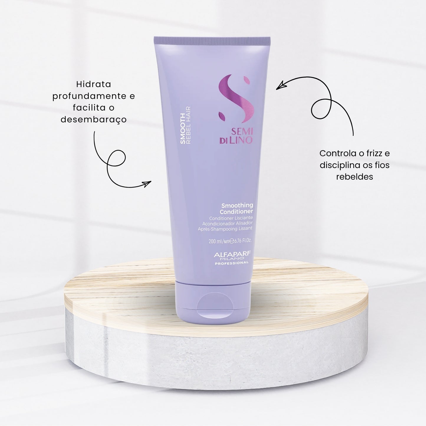 Kit Alfaparf Semi Di Lino Smoothing Rebel Hair Trio Pequeno