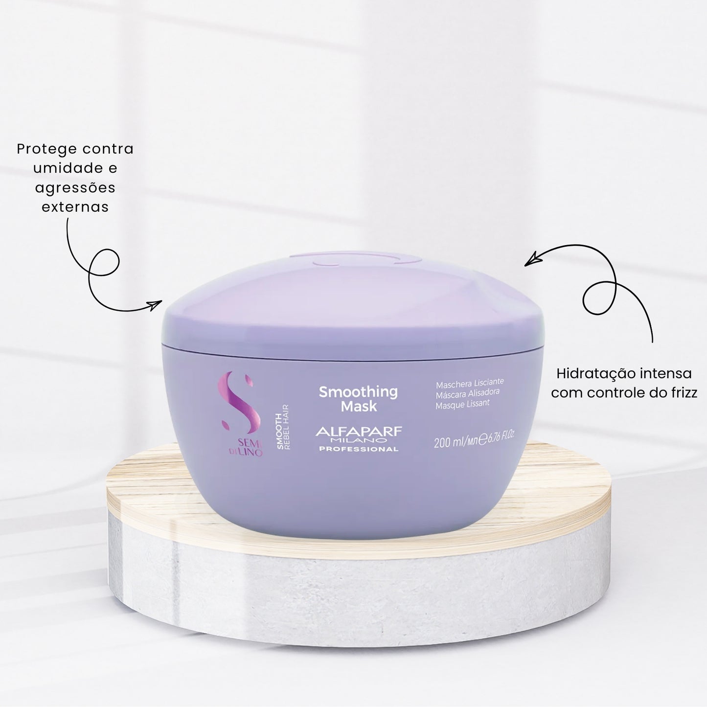 Kit Alfaparf Semi Di Lino Smoothing Rebel Hair Trio Pequeno