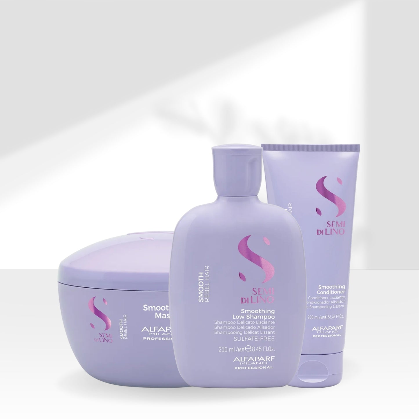 Kit Alfaparf Semi Di Lino Smoothing Rebel Hair Trio Pequeno