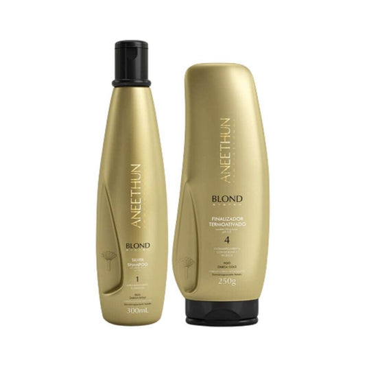 Kit Aneethun Blond Shampoo Silver 300 ml + Finalizador Termoativado 250 g