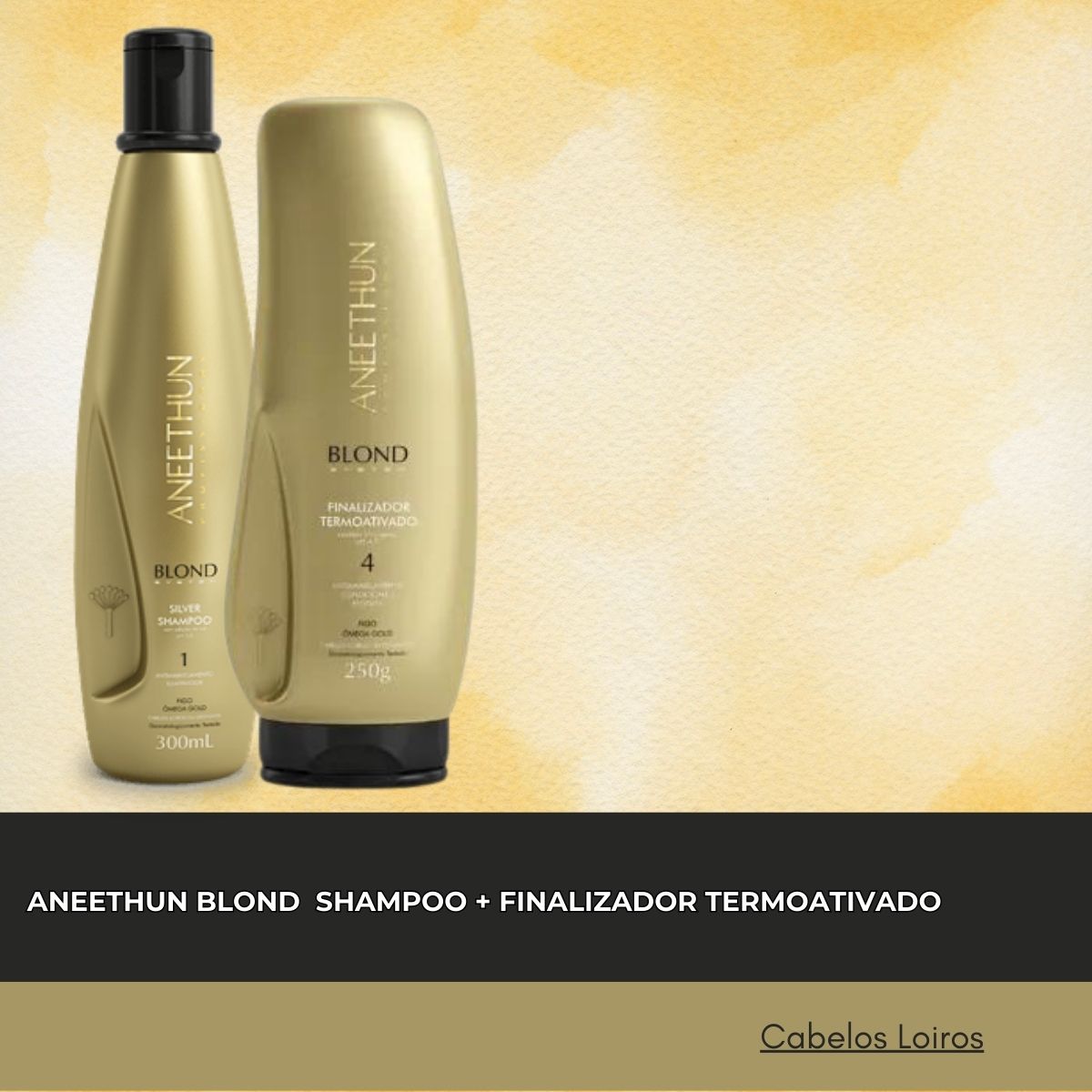 Kit Aneethun Blond Shampoo Silver 300 ml + Finalizador Termoativado 250 g