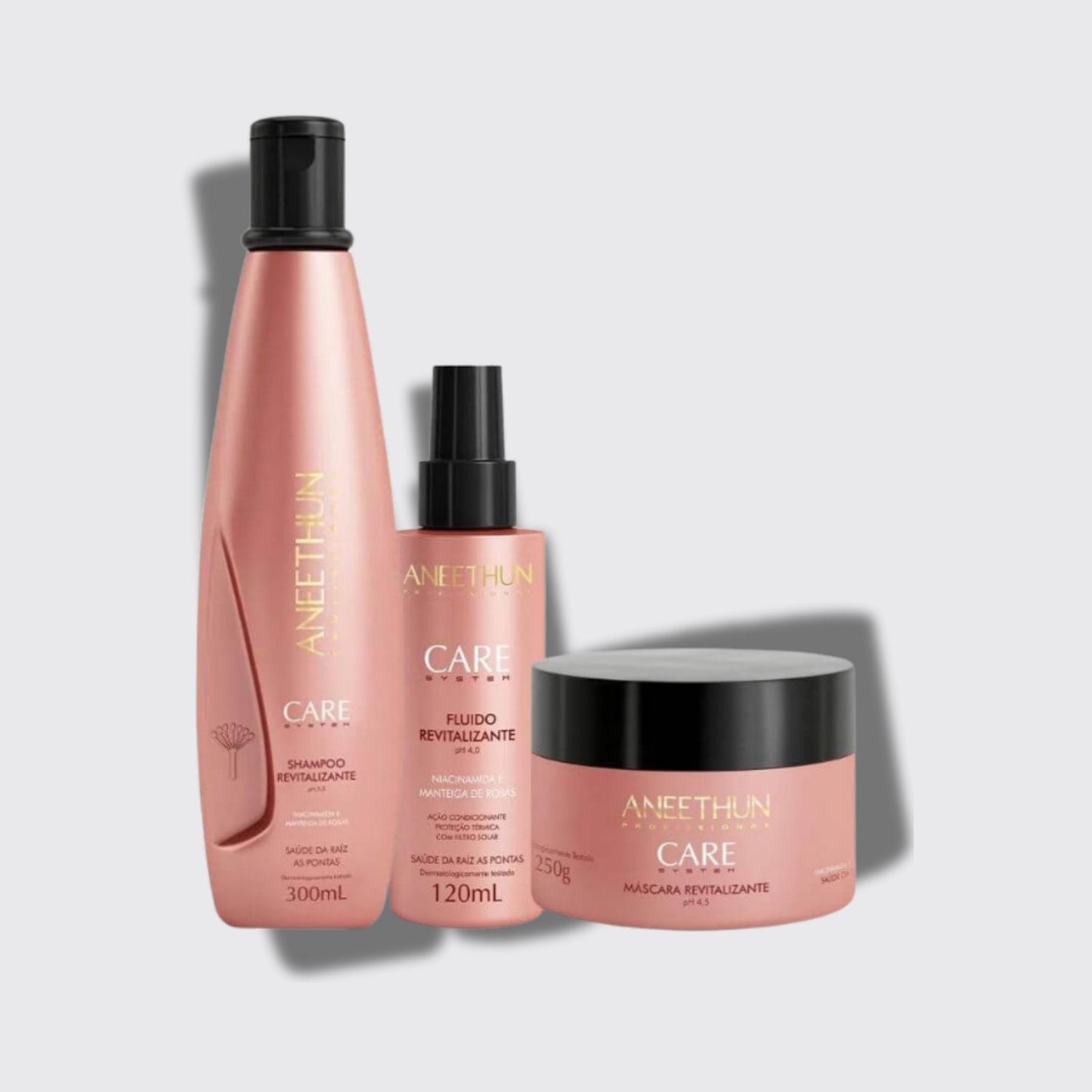 Kit Aneethun Care Shampoo 300 ml + Fluido 120 ml + Máscara 250 g