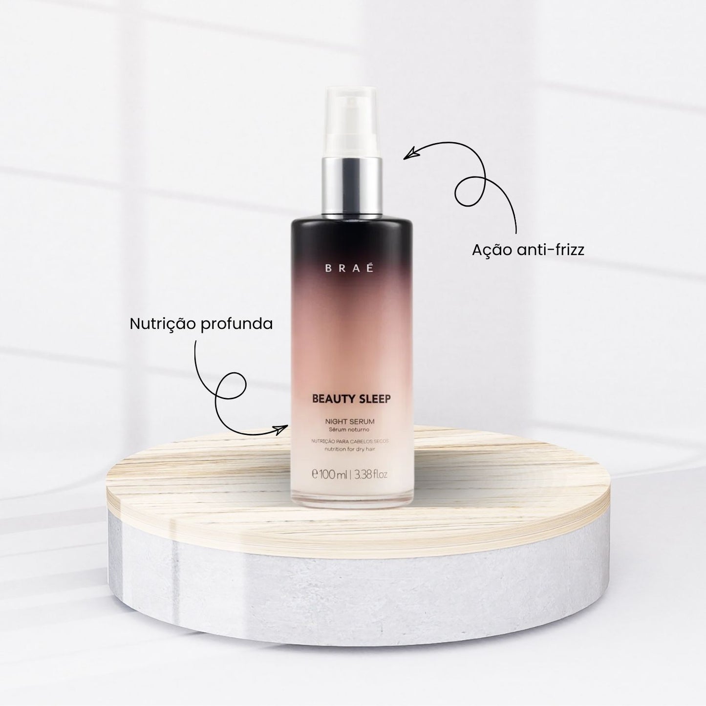 Serum Braé Beauty Sleep Night de Tratamento Noturno Oleo Reparador de Pontas 100 ml