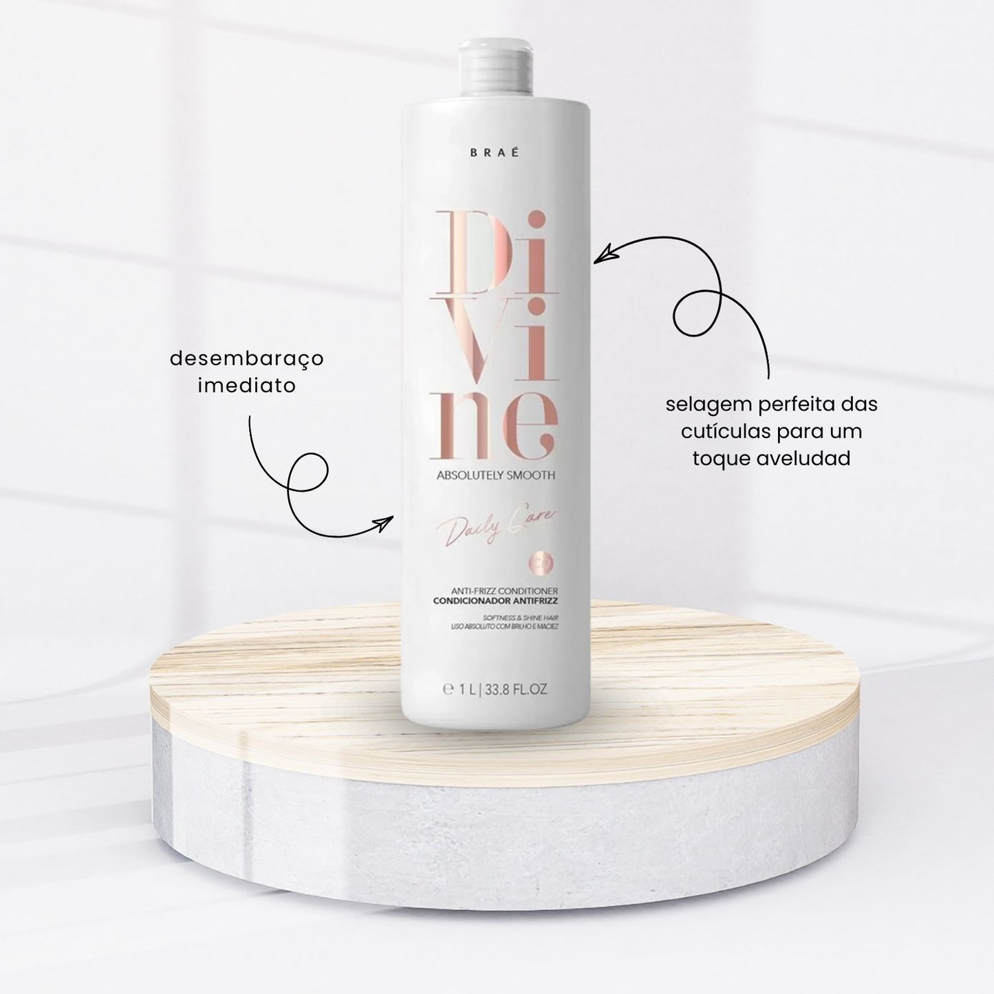 Kit Braé Divine Shampoo + Condicionador 1 Litro + Máscara 500 g + Leave 200 g