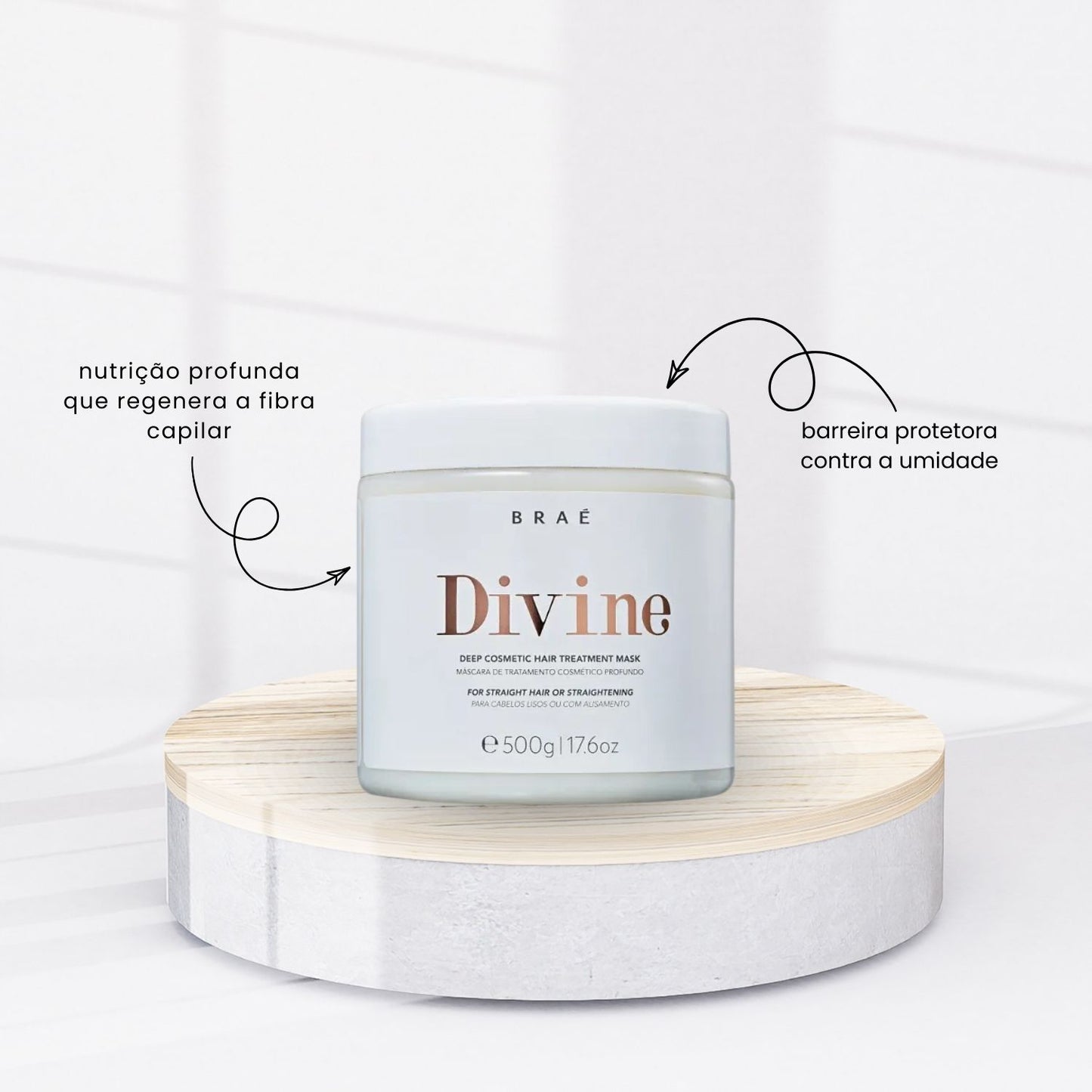 Kit Braé Divine Shampoo + Condicionador 1 Litro + Máscara 500 g + Leave 200 g