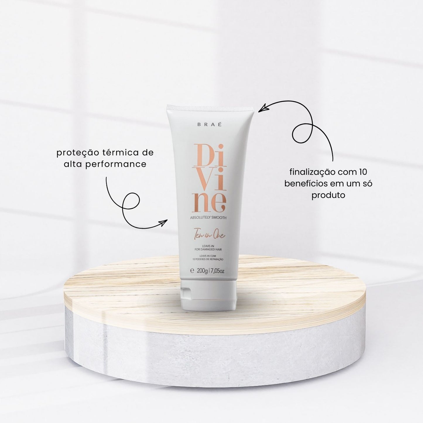 Kit Braé Divine Shampoo + Condicionador 1 Litro + Máscara 500 g + Leave 200 g