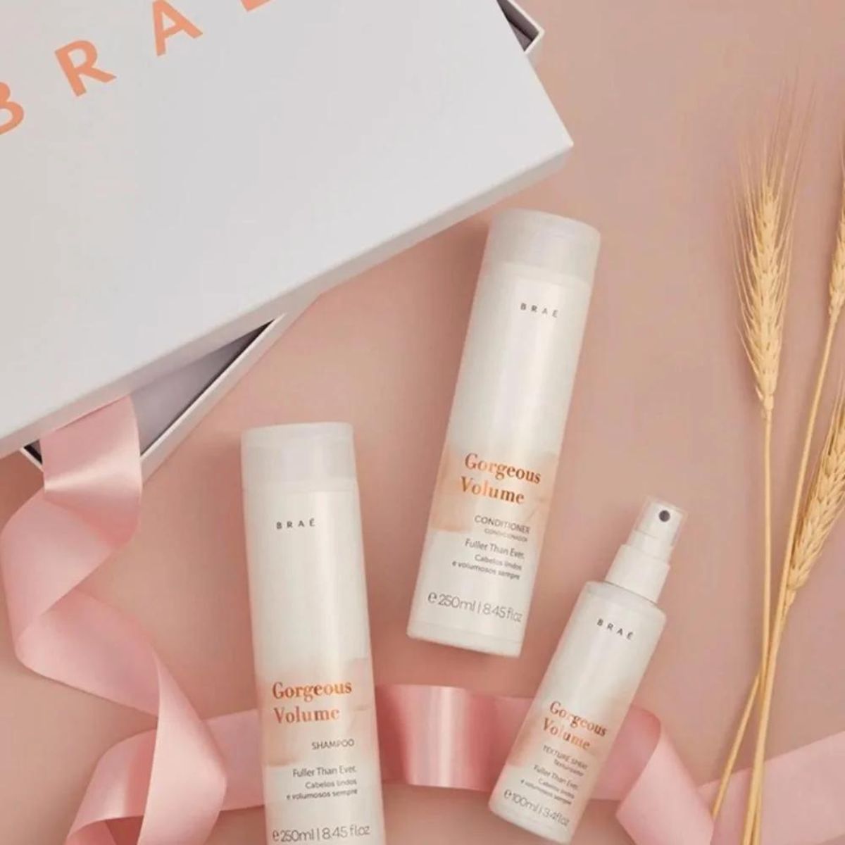 Kit Braé Gorgeous Volume Shampoo + Condicionador 250 ml + Spray