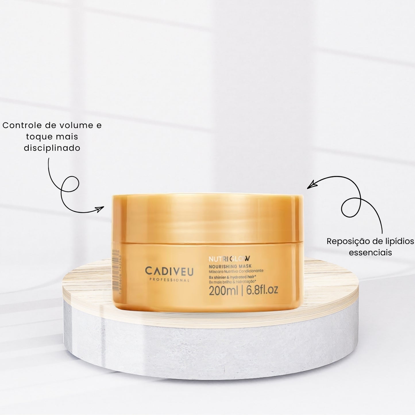 Kit Cadiveu Nutri Glow Shampoo 250 ml + Condicionador 250 ml + Máscara 200 ml