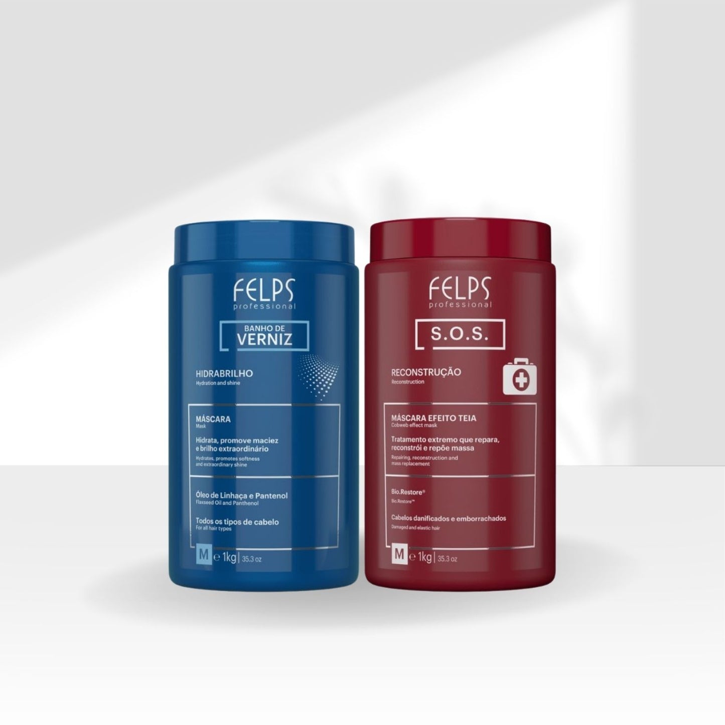 Kit Felps Cronograma Lumiforce (S.O.S.+ Banho de Verniz 2 x 1 Litro)