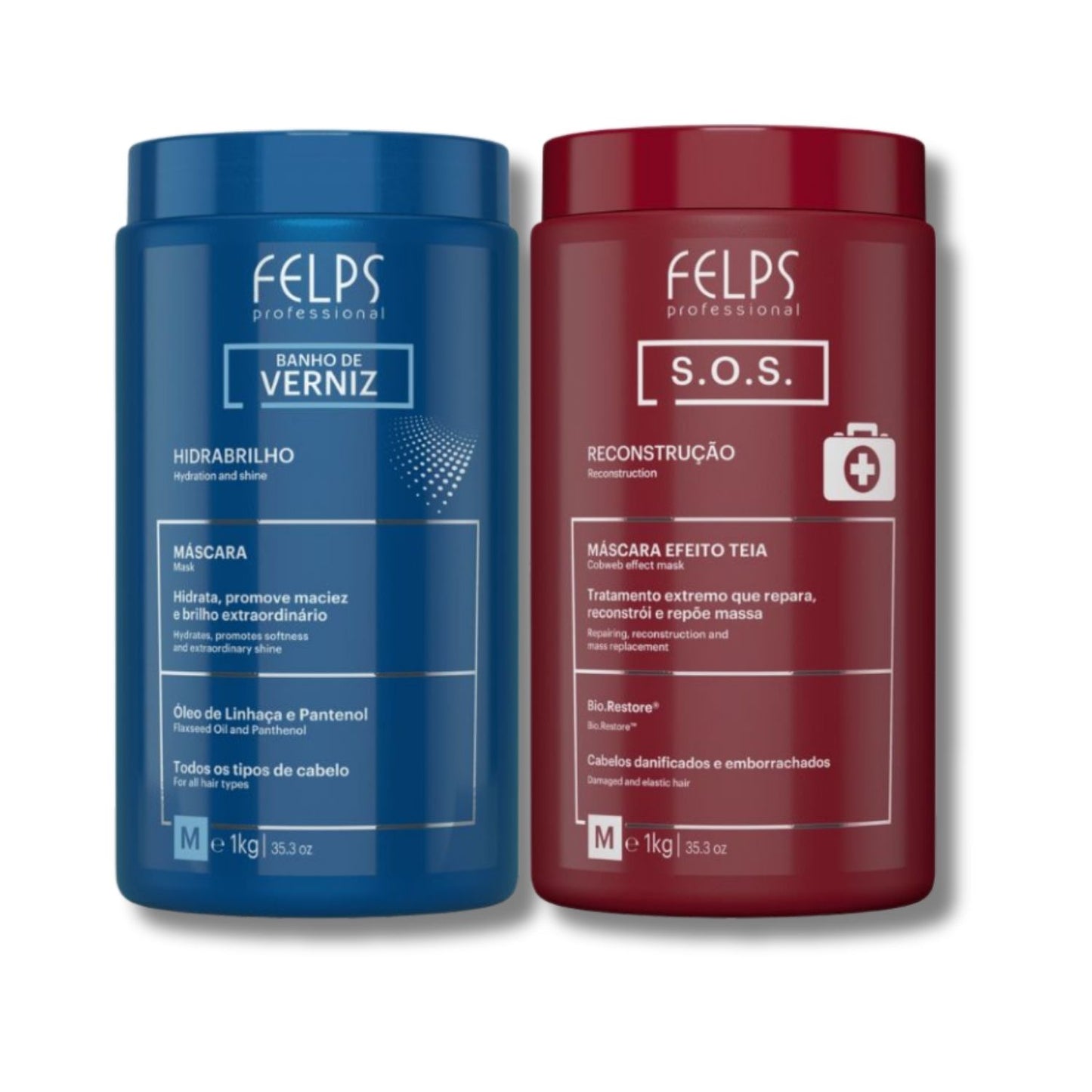 Kit Felps Cronograma Lumiforce (S.O.S.+ Banho de Verniz 2 x 1 Litro)