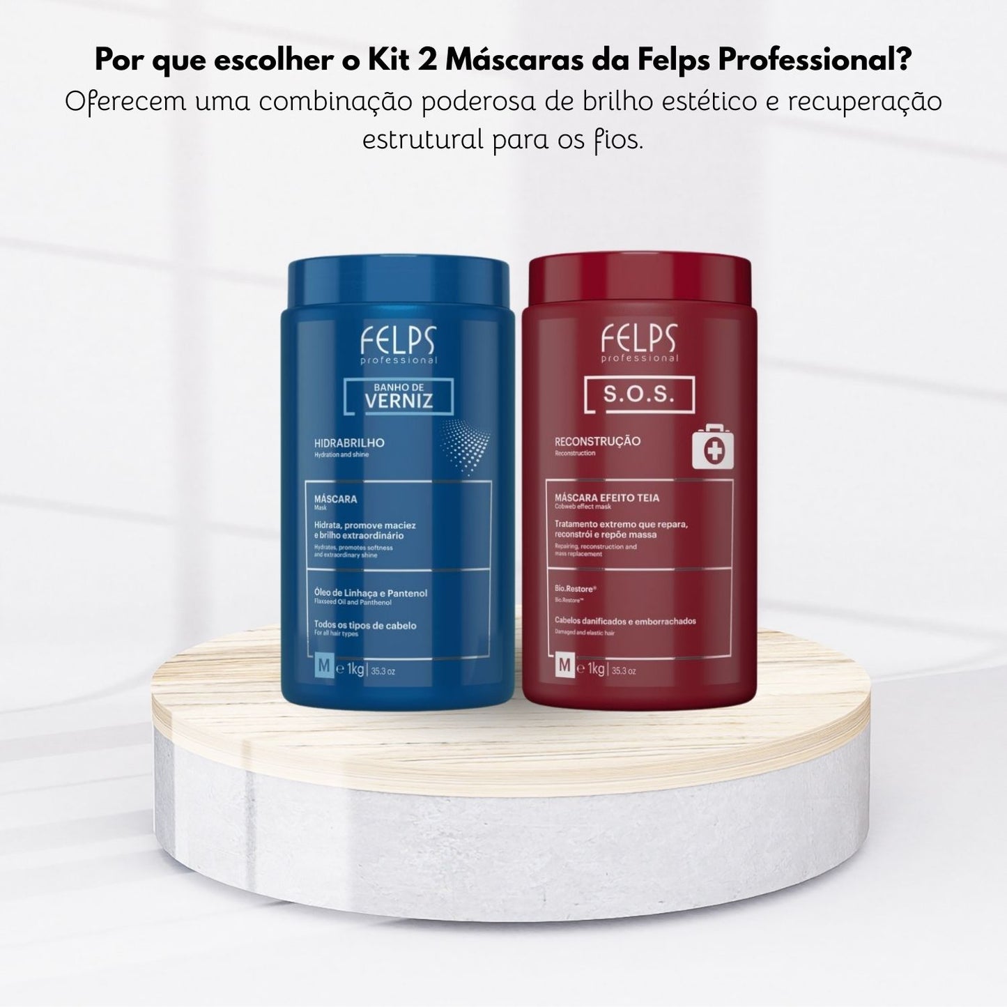 Kit Felps Cronograma Lumiforce (S.O.S.+ Banho de Verniz 2 x 1 Litro)