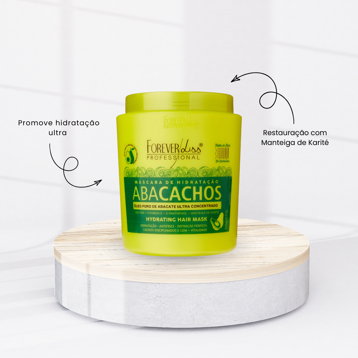 Kit Forever Liss Abacachos Shampoo 500 ml + Máscara 950 g para Cabelo Cacheado
