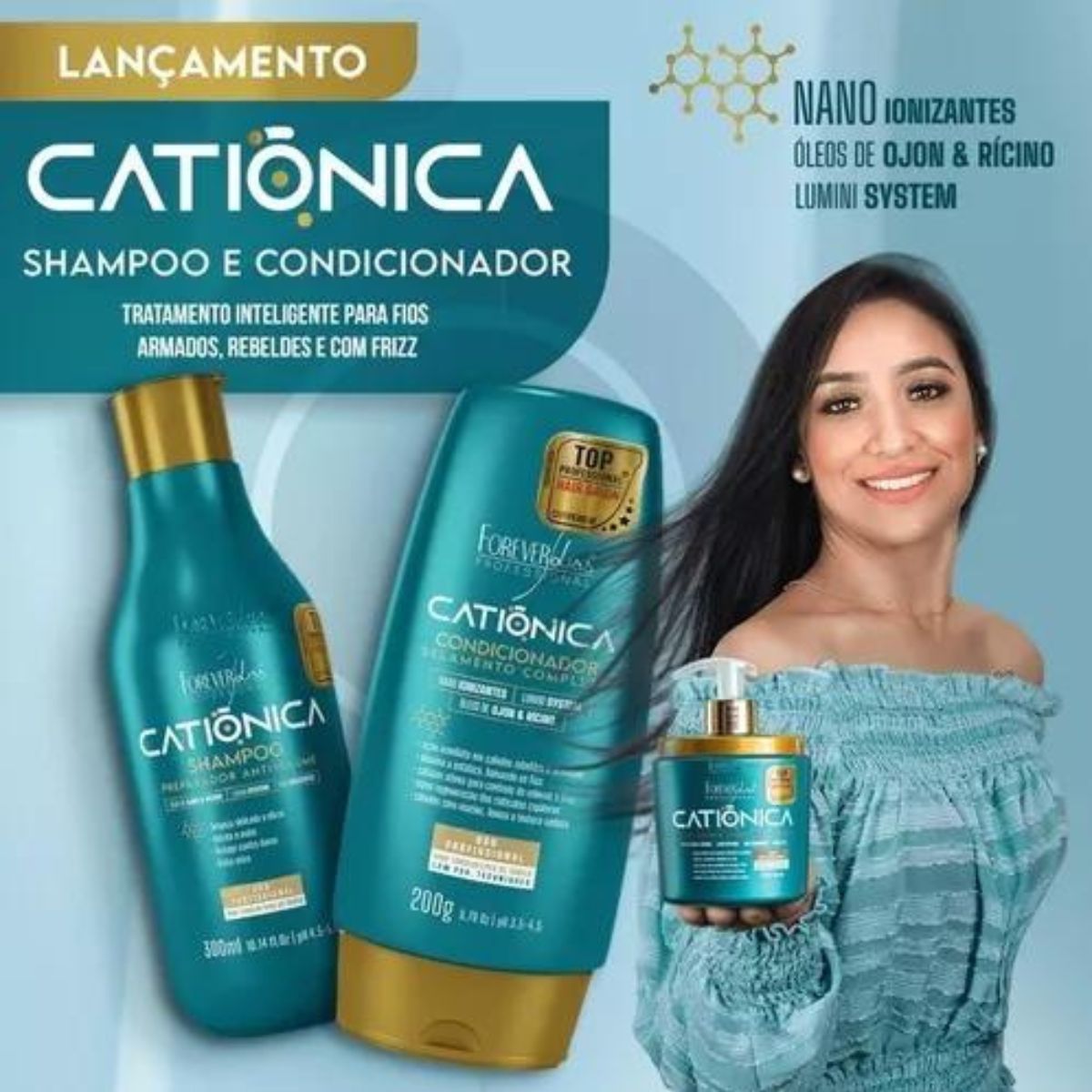 Kit Forever Liss Catiônica Shampoo 300 ml + Condicionador 200 g