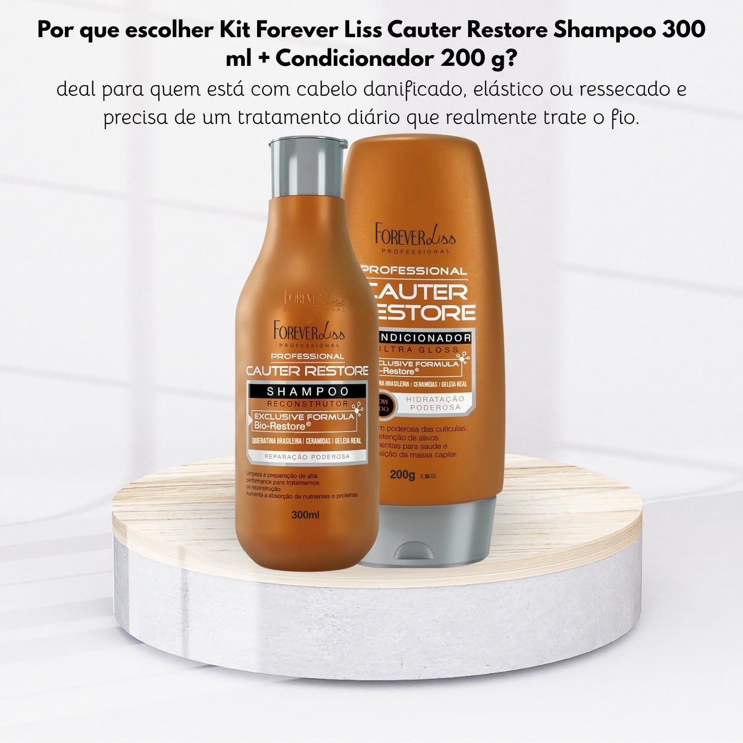 Kit Forever Liss Cauter Restore Shampoo 300 ml + Condicionador 200 g