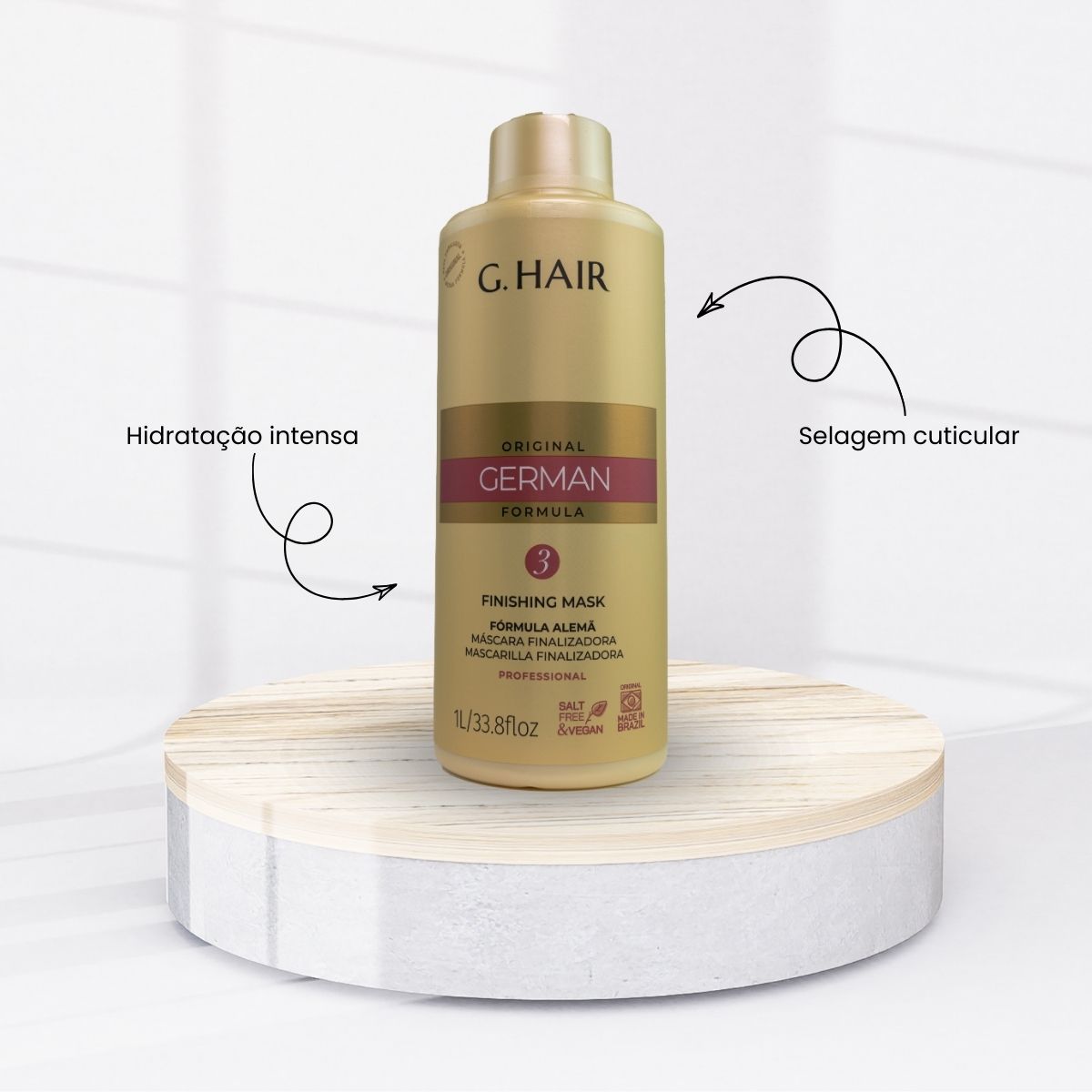 Kit G.Hair Escova Progressiva Alemã 2 (3 x 1 Litro)