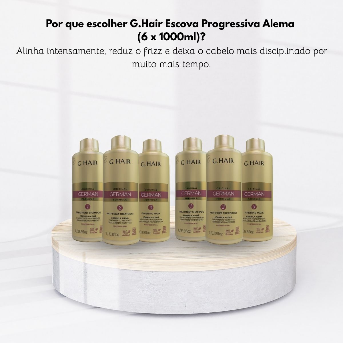 Kit G.Hair Escova Progressiva Alemã 2 (3 x 1 Litro)