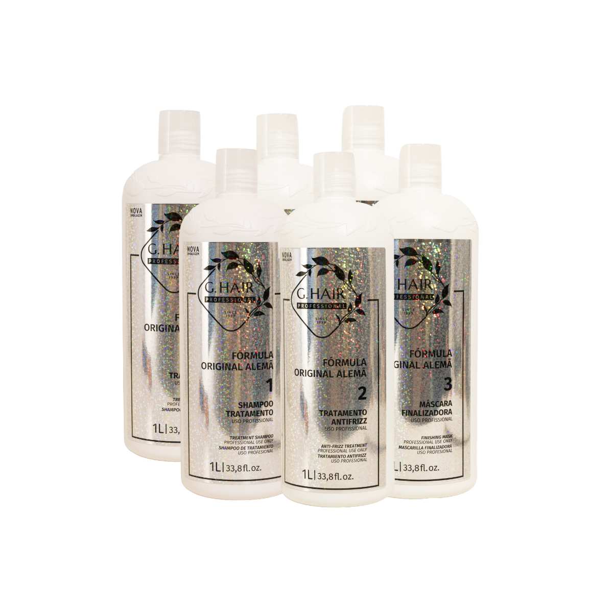 Kit G.Hair Escova Progressiva Alemã 2 (3 x 1 Litro)