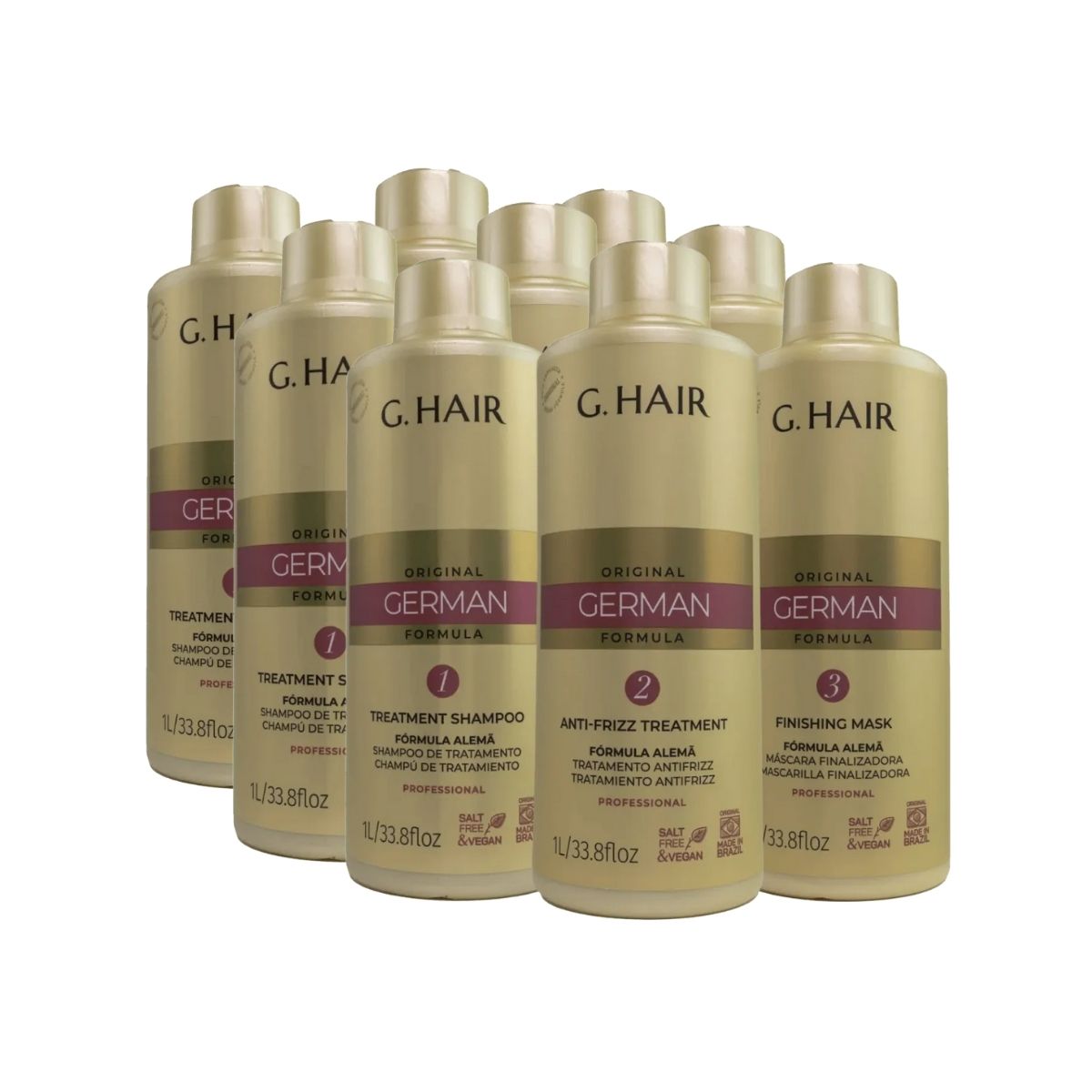Kit G.Hair Escova Progressiva Alemã 3 (3 x 1 Litro)